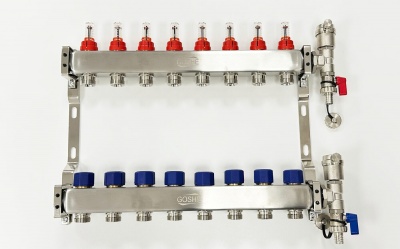 Kolektors siltajām grīdām ar topmetriem GOSHE 11 cilpām